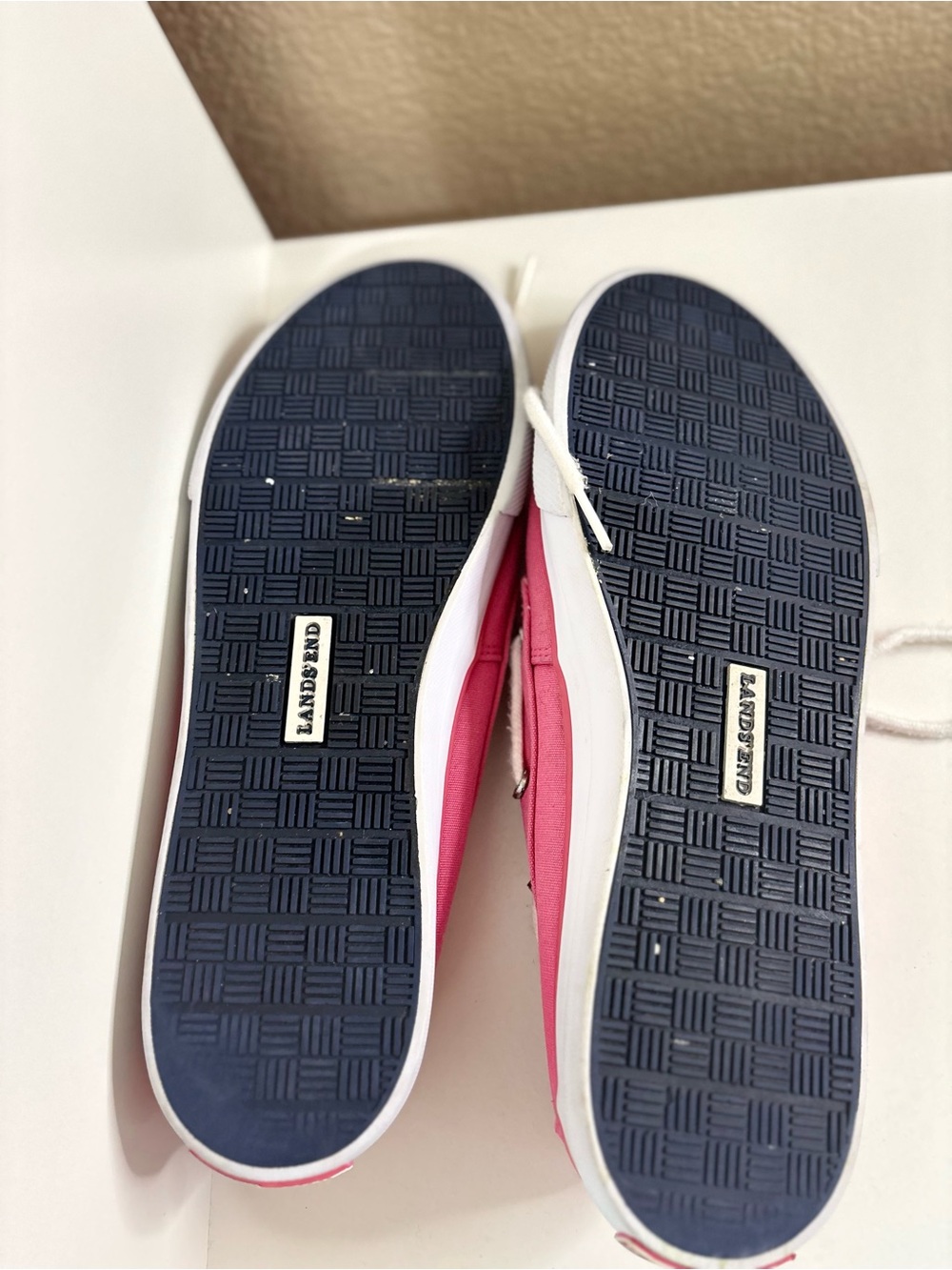 Lands’ End Pink Canvas Boat Shoes Nautical Deck Shoes Women’s 11B - Picture 8 of 10